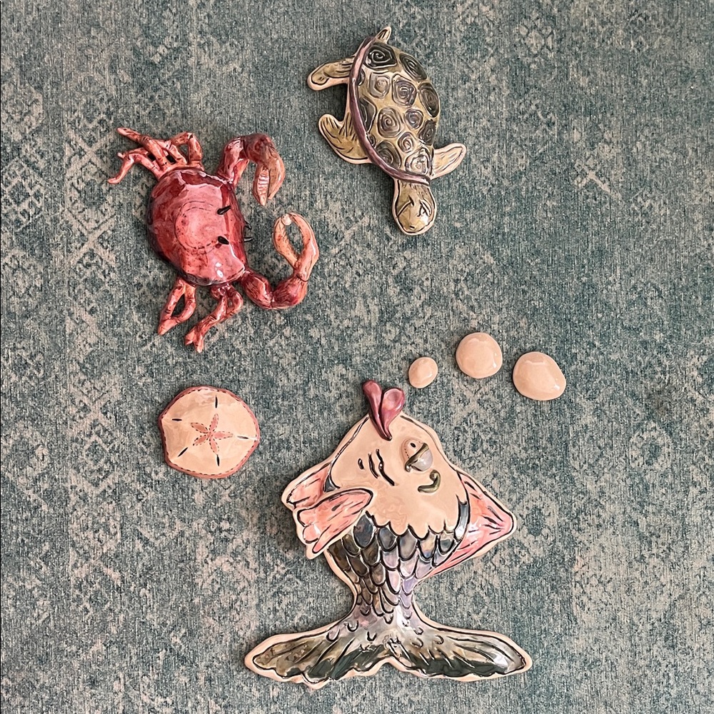 Blue Sky Clayworks Ceramic Sea Creatures Wall Decor